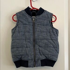 Old Navy Blue Quilted denim lined vest size 2t